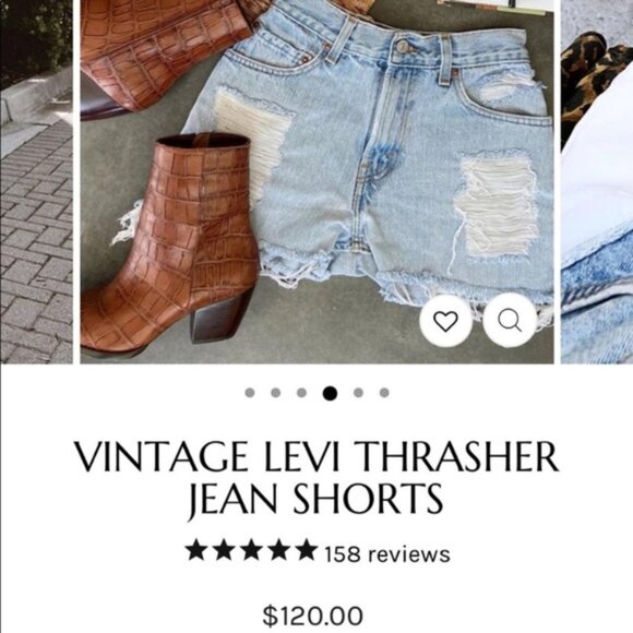 Levi's Thrasher Jorts Jean Shorts Denim Distressed Cutoffs 12th tribe light wash - Picture 10 of 15